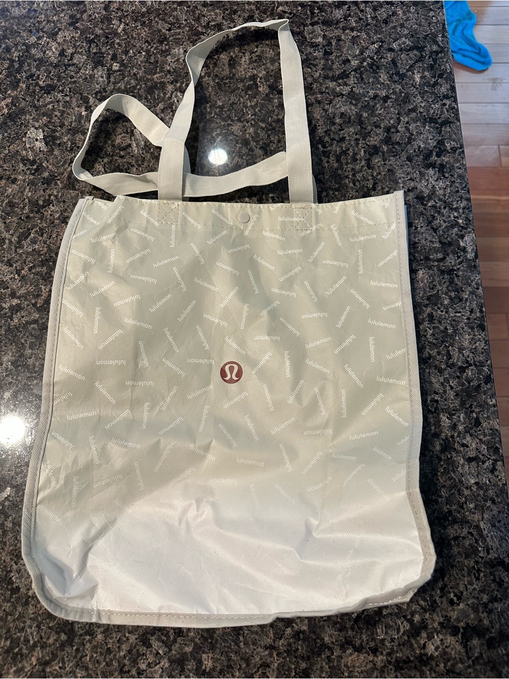 lululemon athletica Neutral Cream Logo Tote Bag